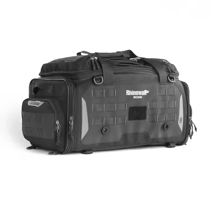 Rhinowalk-bolsa trasero para motocicleta, impermeable, 50-70L, bolsa de asiento trasero expandible, separación en seco y húmedo, mochila versátil, bolsillo para ordenador portátil de 14" - 1
