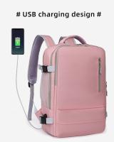 Mochila de negocios impermeable para hombre y mujer, bolsa de viaje expandible para portátil, gran capacidad, 15,6, bandolera para mujer, gran capacidad, ligera, multiusos, mochila de equipaje, viaje corto - details 0