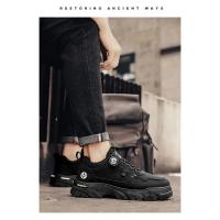 Zapatos informales de otoño para hombre, zapatillas de deporte de cuero para hombre, cómodos y suaves zapatos de tabla de Wark para hombre, zapatos de plataforma para hombre Кроссо ти... - details 16
