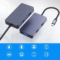 Concentrador de red ADAPTADOR 5 en 1, divisor USB-C 3,1, 2x HDMI, 4K, VGA, USB 3,0 - details 5