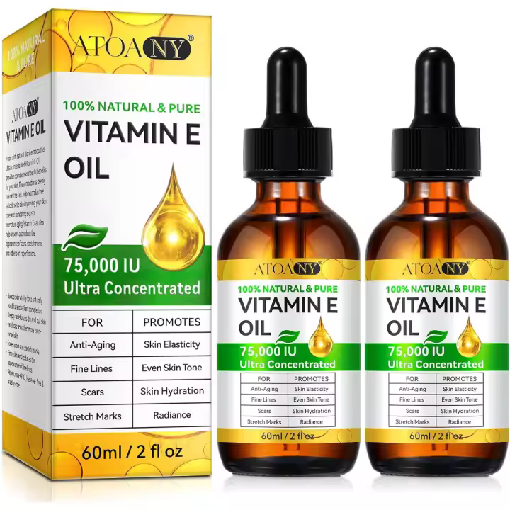 2025 Nuevo estilo IKZEE 75.000 UI Cara ultrapura, aceite orgánico de vitamina E para la piel 2 paquetes - 1