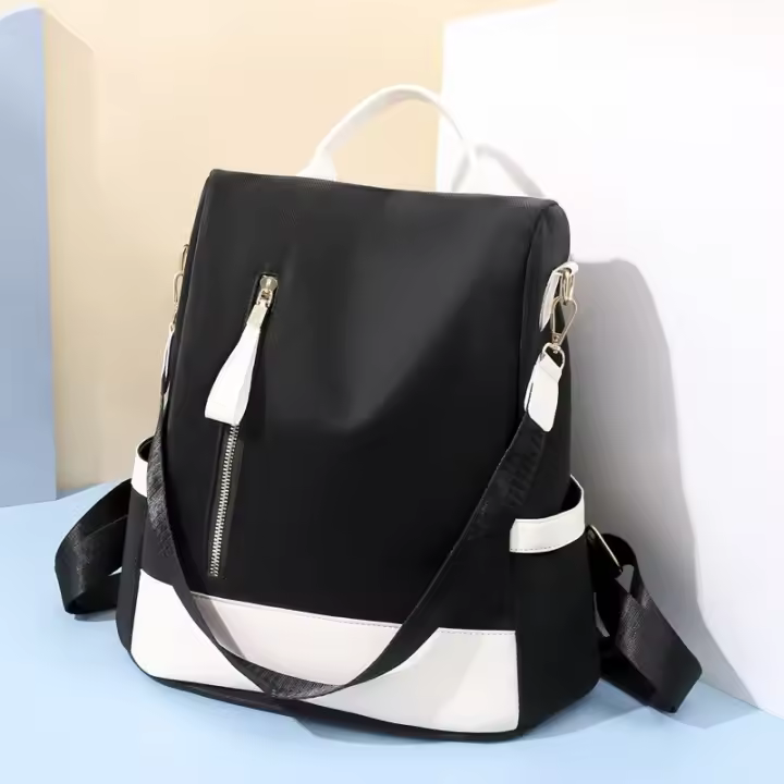 Mochila impermeable de tela Oxford con costuras para mujer, antirrobo, cremallera trasera, mochila escolar para niñas, mochila informal de viaje de un solo hombro - 1