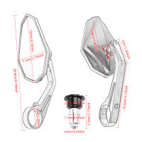 Black Motorcycle Bar End Mirrors Side 22MM 7/8" Handlebar Mirror Universal Rear View For Street Bike Cafe Racer - details 1