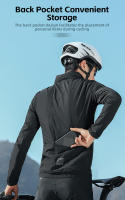 WEST BIKING-abrigo de ciclismo a prueba de viento para hombre y mujer, Jersey deportivo ligero con sombrero oculto, impermeable y reflectante, primavera y otoño - details 8