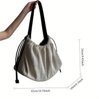 Bolso de Lienzo Minimalista 2025 Ligero, Espacioso, Cierre con Cordón, Diseño Duradero y Elegante para Uso Diario Disponible en Negro o Blanco - details 2