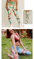 Nueva Europa y Estados Unidos comercio exterior transfronterizo de color de impresión de yoga ropa deportiva ajustada aptitud correr delgada de cintura alta pantalones de secado rápido femenina - details 0