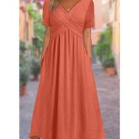 Vestido de manga corta con cuello en v para mujer, moda de verano - details 2