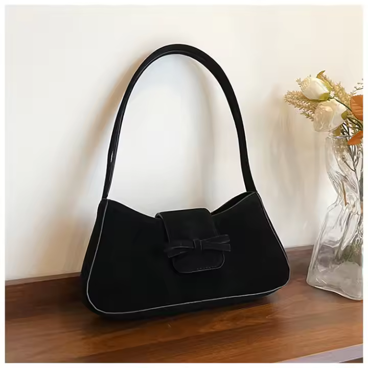 Bolso con lazo de comercio exterior para mujer, bolso nuevo popular a la moda, informal, para hombro y axila, baguette, 2025 - 1