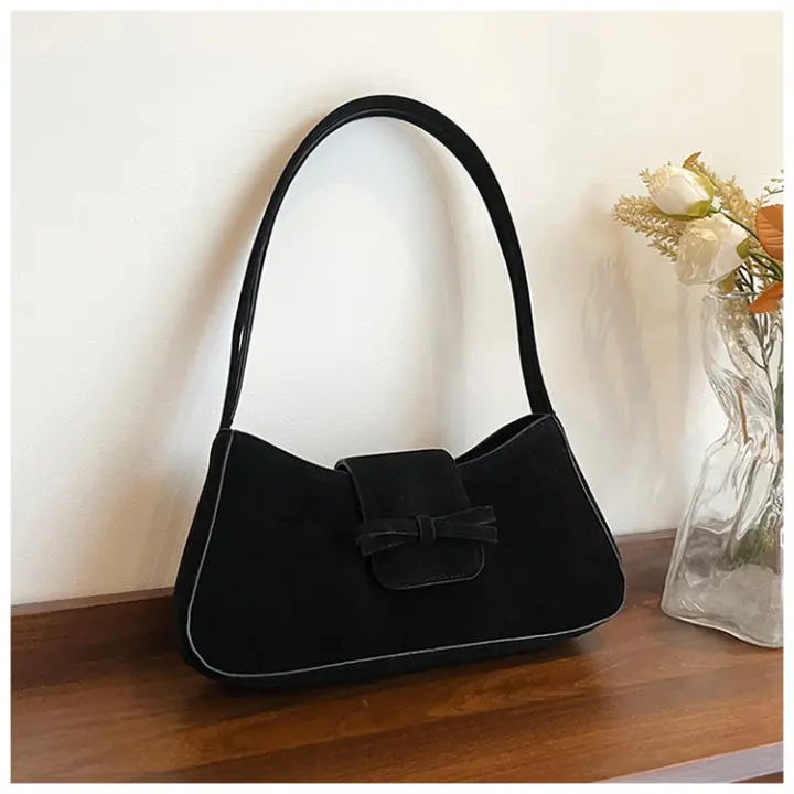 Bolso con lazo de comercio exterior para mujer, bolso nuevo popular a la moda, informal, para hombro y axila, baguette, 2025 - 1
