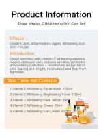 Disaar-Juego de cuidado Facial con vitamina C, limpiador Facial que desvanece las ojeras, crema para ojos, esencia para aclarar las manchas, cuidado VC - details 1