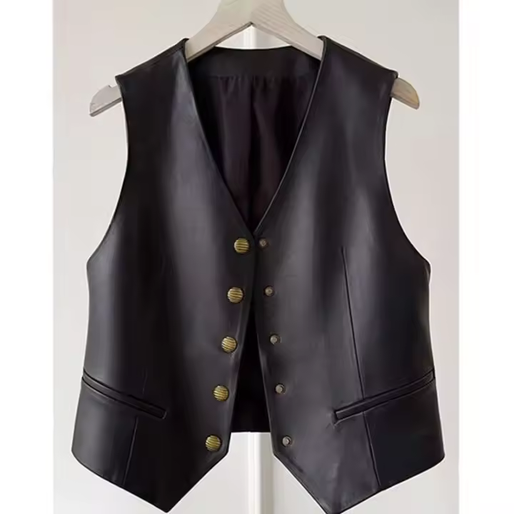 Chaquetas de moto de cuero sintético con un botón para mujer, chaquetas de Pu que combinan con todo, prendas, novedad primavera y otoño 2024 - 1