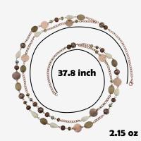 Collares largos para mujer, collares de moda con cuentas de cristal en capas bohemias para mujer, collares llamativos de moda, joyería - details 3