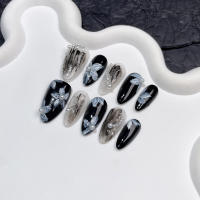 Uñas Postizas De Presión Hechas a Mano Con Diseño De Perlas Y Flor Para Mujer Uñas Falsas Desmontables Para Manicura DIY - details 4