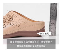 2025 Zapatos de mujer de suela blanda hueca europeos y americanos para pies gordos y anchos, nuevos zapatos de playa Baotou de alta gama de verano para mujer con suelas gruesas y medias pantuflas - details 3