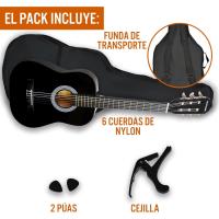 Pack de guitarra clásica española de tamaño 3/4 para niños XF de 3rd Avenue, Guitarra acústica con cuerdas de nylon, funda de transporte, cejilla y púas, Azul - details 13