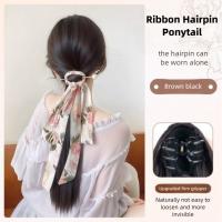 Horquilla de perlas, cinta de flores, cola de caballo en capas, extensión de cabello, cola de caballo, postizo, hada suave, cola de caballo larga y recta, peluca - details 2