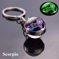 Llavero de Bola de Vidrio de Constelación Luminosa Doble Cara Zodiaco Regalo de Cumpleaños Que Brilla en la Oscuridad para Mujeres - details 7