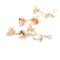 4 Uds. Colgantes de flores de latón de Color platino, suministros para hacer joyas de alta calidad, collar, pendientes, accesorios para mujer - details 25