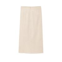 - Conjunto de falda con top con hebilla sin mangas, solapa plisada, mezcla de lino, temperamento, novedad de verano de estilo coreano - details 5