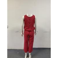 Conjunto casual de verano para mujer, top sin mangas plisado y pantalones cortos de pierna ancha - details 9