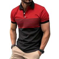 Polo de manga corta a la moda de verano para hombre con cuello abotonado, top de negocios de edición regular para hombre - details 2