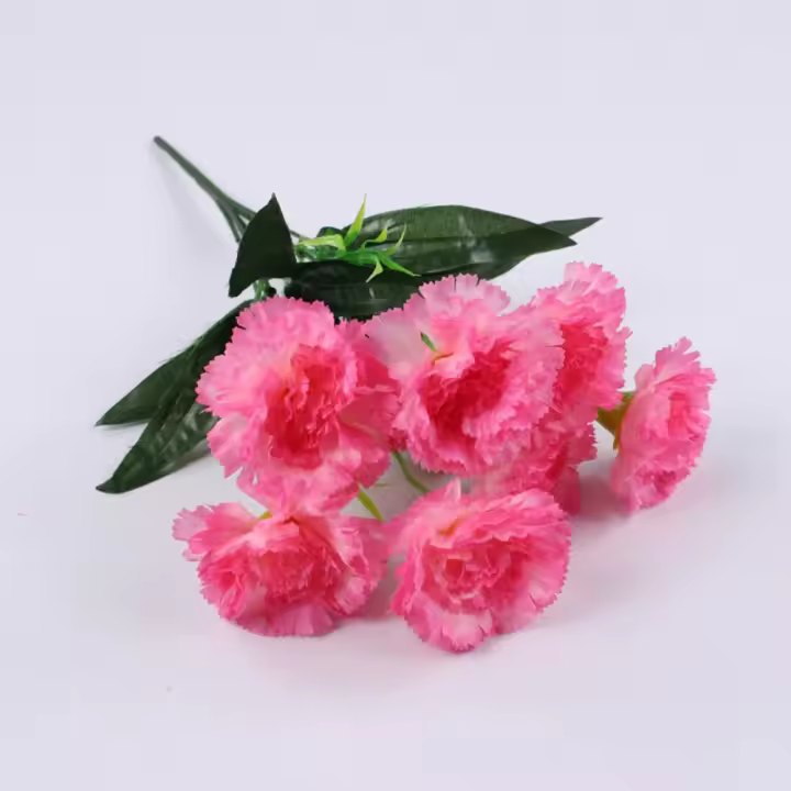 Regalos, 10 cabezas de clavel, flores artificiales, simulación de decoración para el hogar y la boda, plantas falsas, ramo de claveles, flores de seda para siempre - 1