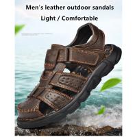 Zapatos Informales De Piel Auténtica Para Hombre, Sandalias Clásicas De Alta Calidad, Zapatillas Transpirables Para Caminar Al Aire Libre, Ideales Para El Verano - details 5