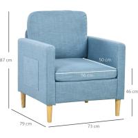 Sofá Moderno de Poliéster con 2 Bolsillos Azul Claro 200 kg de Carga Para Dormitorio Oficina - details 20