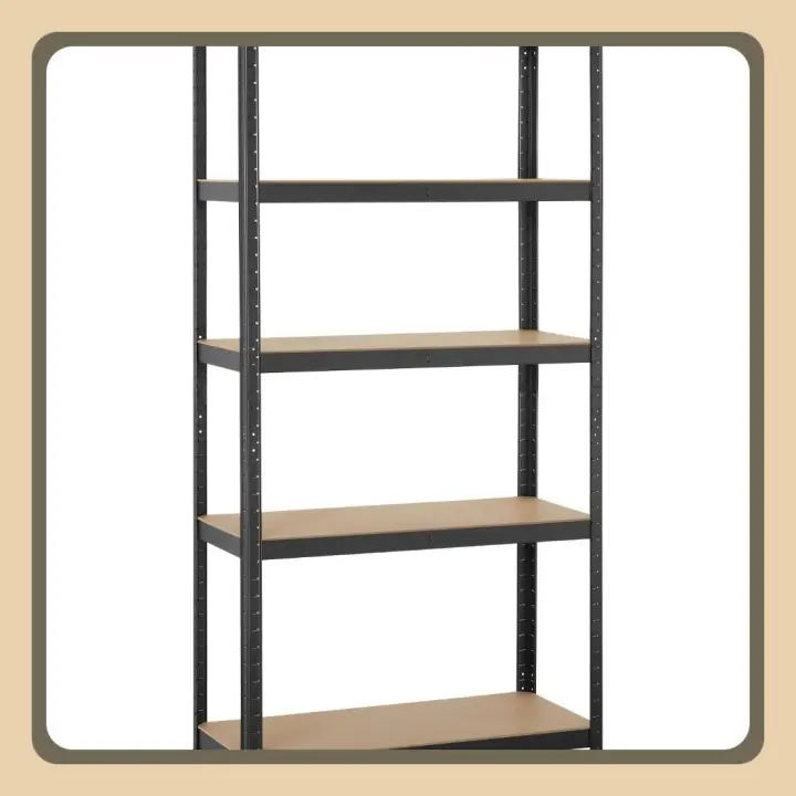Estantería Metálica de Almacenaje 180x90x40cm Estanteria Trastero de 5 Niveles Estante de Almacenamiento para Garaje Taller sin Tornillos Carga de 875 kg Negro - 1