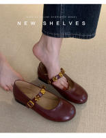 Francés de suela plana solo zapatos de las mujeres 2025 nuevos modelos con faldas, versátiles zapatos pequeños de cuero, zapatos Mary Jane de mujer, zapatos de noche. - details 5