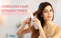 2-IN-1 Electric USB Hair Straightener Curler Fashion Colored Diamond Design Wireless Travel Hair Straightening Styler Brush - details 0