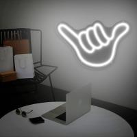 Shaka-señal de neón con gesto de mano, decoración artística alimentada por USB LED para el hogar, oficina, Hotel, Bar, cafetería, boda, fiesta de cumpleaños, No requiere batería - details 2