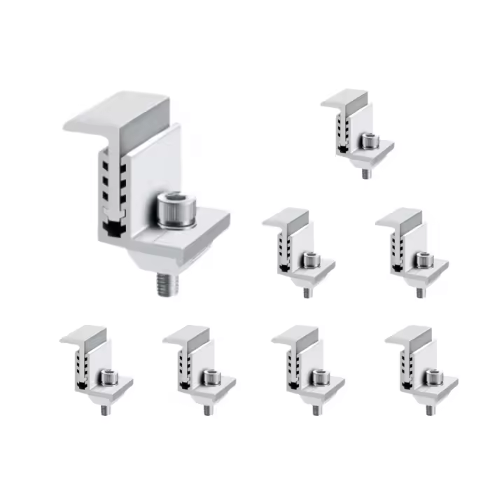 Kit de Gutter de Tierra Ajustable de Aluminio Clips de Montaje de Panel Solar Soporte Z - 1