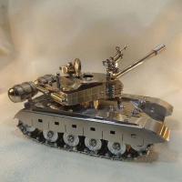 Modelo de batalla principal de acero inoxidable, juguete de Metal, vehículo de combate militar de aleación, tanque de aleación de grado coleccionable - details 22