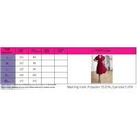 Elegante Vestido de Verano Cuello en V, Manga de Flor, Spandex Poliéster para Mujer - details 0