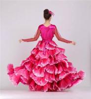 Vestido Flamenco español talla grande para mujer, 360 grados/yardos, pétalo Floral, Maxi, gitano, actuación en escenario, tres - details 2