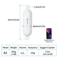 Guardabarros para barcos, paquete de 4 parachoques acanalados con ojos gemelos para acoplamiento, viene con cuerdas y bomba para inflar, modelo de un solo color - details 0