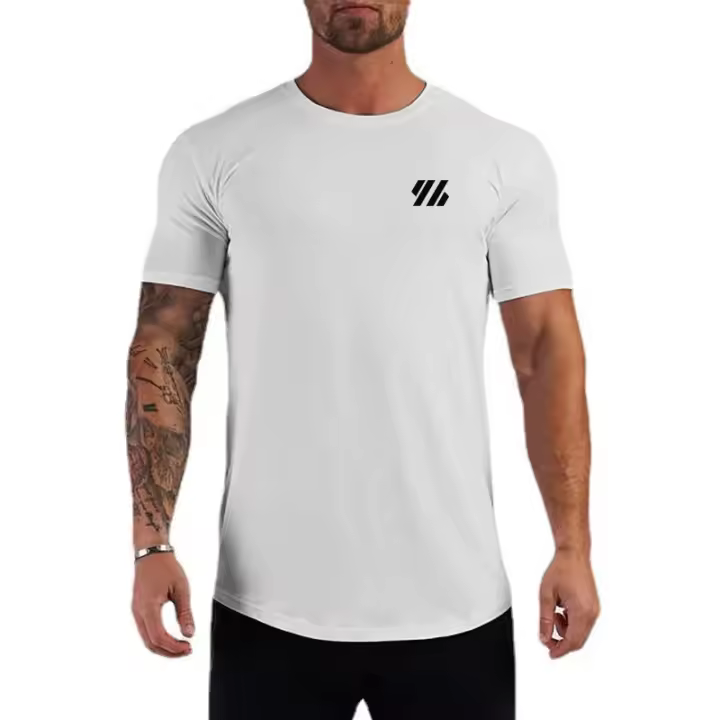 Camiseta de algodón de manga corta con cuello redondo, camiseta de Fitness, estampado, informal, Hip Hop, Rap, americano - 1