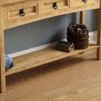 Mesa consola de pino macizo encerado con estante de madera de pino - details 3