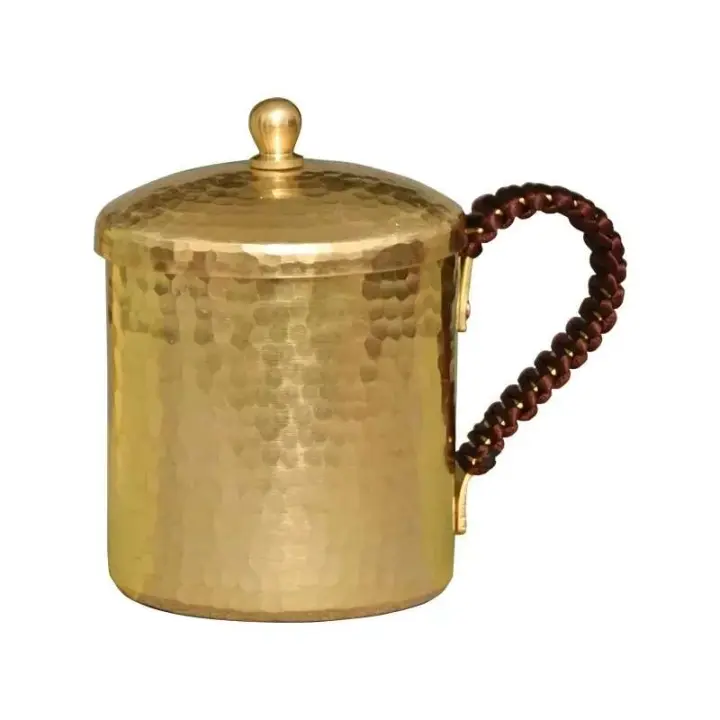 Taza de Mule Moscovo Hecha a Mano de Bronce Puro Copa de Cobre Rojo Puro Martinetado 100% Artesanal - 1