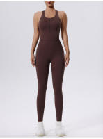 Conjunto de Yoga Deportivo con Cremallera de Cuello Alto Sin Mangas Talla Delgada Cinturón Elástico - details 16