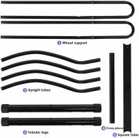 Soporte de estacionamiento para suelo de bicicleta, almacenamiento de ciclo, soporte de bloqueo, soporte de 2 bicicletas para almacenamiento con diseño Reversible, estante para bicicleta - details 4
