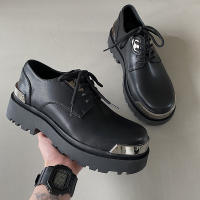 Suela gruesa de acero que aumenta los zapatos de cuero, zapatos de cabeza grande de cuero genuino para hombres - details 13