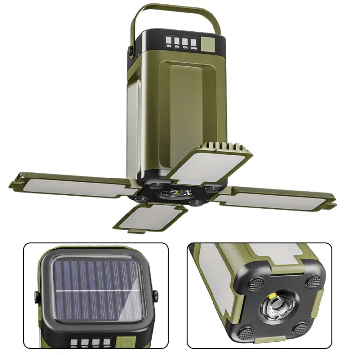 Lampara camping solar camping plegable al aire libre Portátil multifunción Faroles carpa - 1