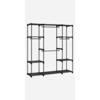 SONGMICS Armario de tela, armario portátil con barras para colgar, perchero, plegable, guardarropa, para dormitorio, estudio, 140 x 43 x 174 cm, gris RYG02GY - details 17