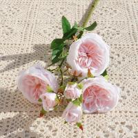 Ramo de rosas artificiales de 6 cabezas, flores de rosas de seda exquisitas de plástico, flores falsas realistas que no se decoloran, decoración del jardín del hogar - details 15