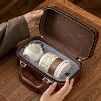 Juego de viaje, tres tazas, taza de cerámica rápida para invitados, preparación al aire libre, tetera para beber, regalo de empresa, recuerdos disponibles - details 1