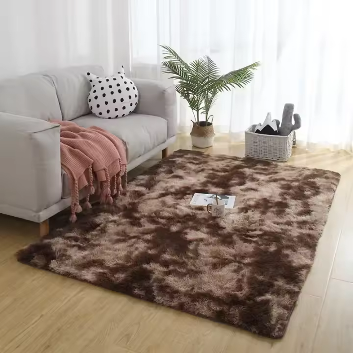 Alfombra Gris para Sala de Estar Alfombra de Peluche para Dormitorio Alfombras Suaves de Terciopelo para Decoración del Hogar Alfombra Antideslizante para Habitación de Niños - 1