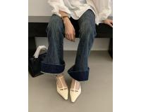 Nueva moda temperamento tacones altos de las mujeres de tacón grueso puntiagudo retro Mary Jane zapatos T-correa solo zapatos - details 22