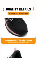 Zapatos de seguridad con botón giratorio para mujer, zapatillas de trabajo con punta de acero, zapatos indestructibles, botas de trabajo a prueba de pinchazos, zapatillas con cojín para mujer - details 14